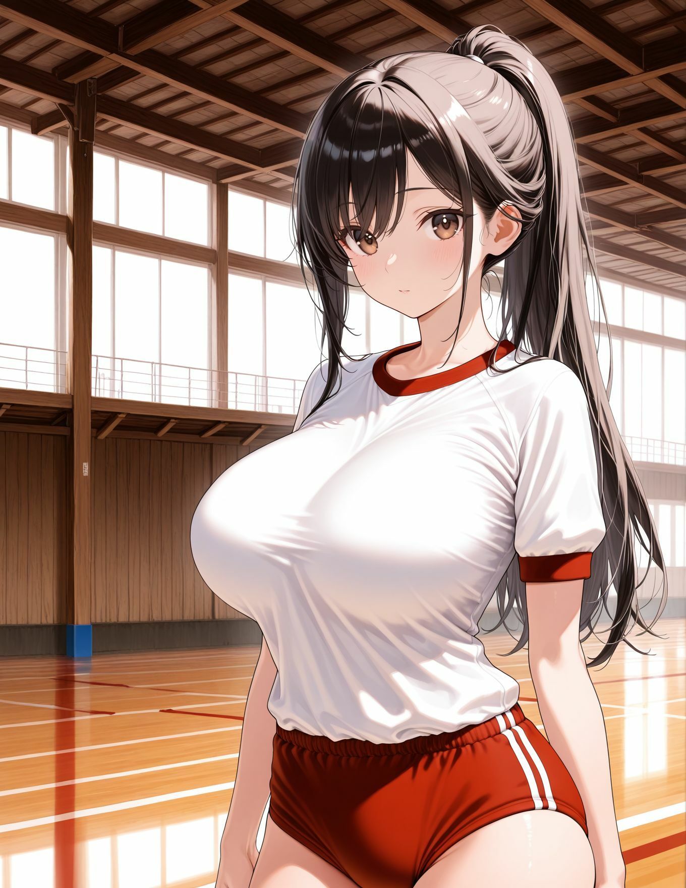 【フルHD以上の高画質】体育館倉庫から始まるセフレ  体操着の上からわかるエロい身体で、、、 サンプル2ページ目