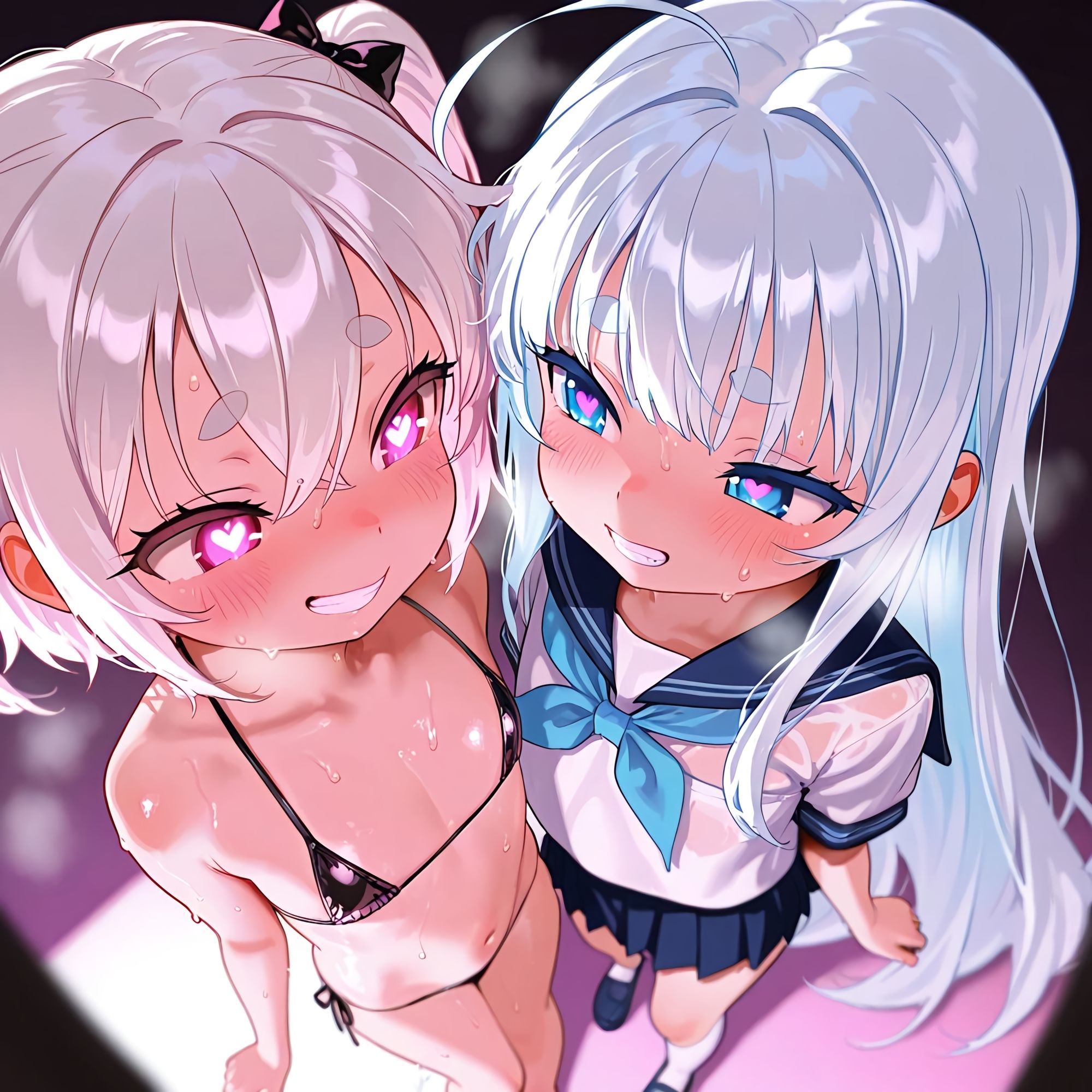 【ぷっくら乳首に特殊乳輪！！！】ハート目ギンギンのメスガキとドえっち！！！！ サンプル3ページ目