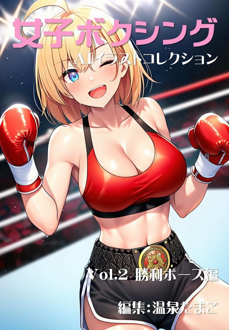 女子ボクシング美少女AIイラストコレクション2 勝利ポーズ編 サンプル1ページ目