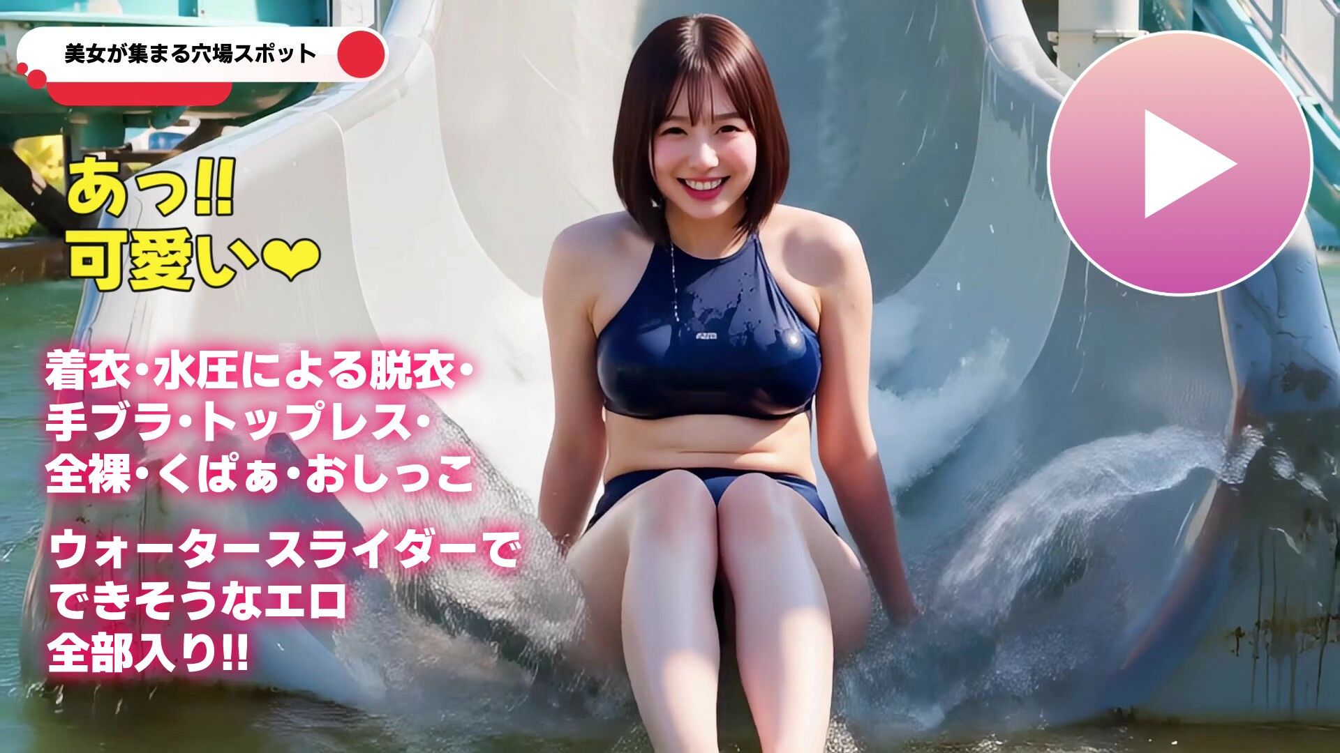 【動画】ポロリも中出しもあるよ！エロすぎ爆乳ウォータースライダー！！ サンプル2ページ目