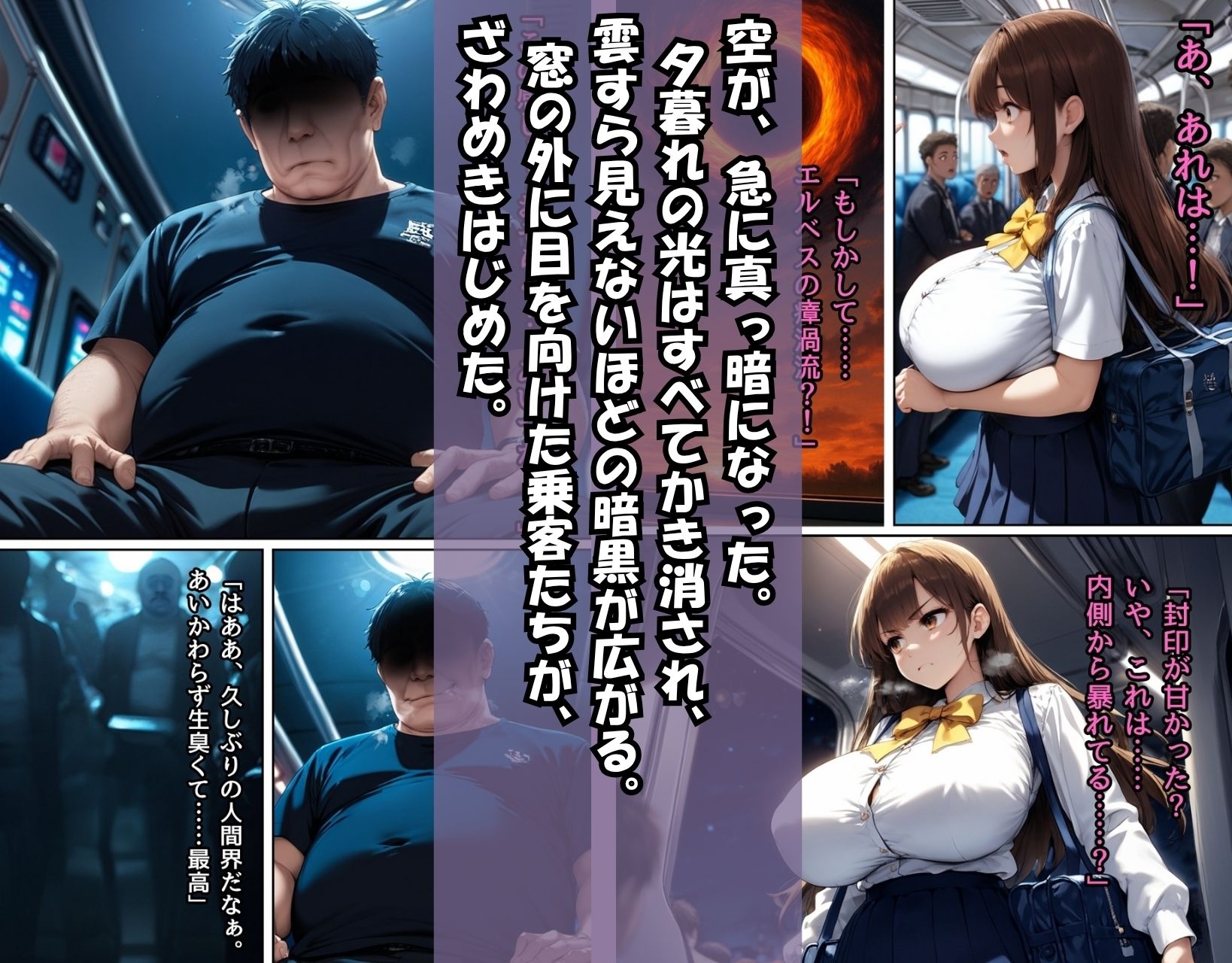 敗北した魔法少女エリオナ【車内輪〇編】 サンプル2ページ目
