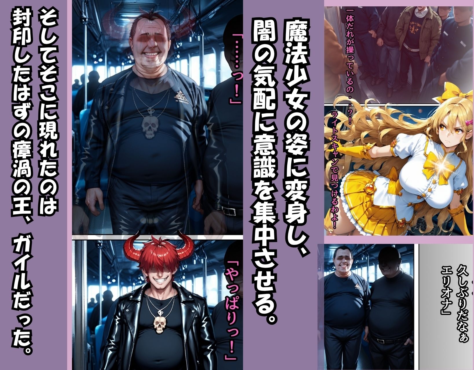 敗北した魔法少女エリオナ【車内輪〇編】 サンプル4ページ目