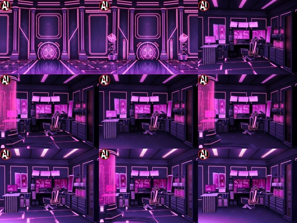 みにくる背景CG素材集『未来編』part02-Pink×Black-B サンプル1ページ目