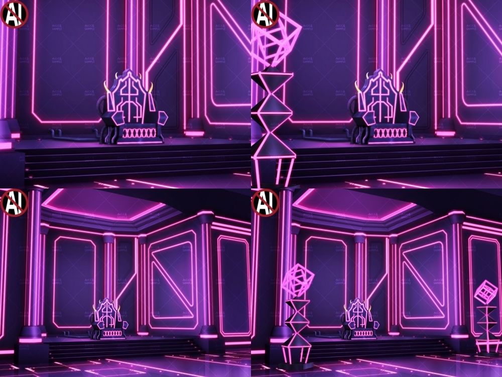 みにくる背景CG素材集『未来編』part02-Pink×Black-B サンプル3ページ目