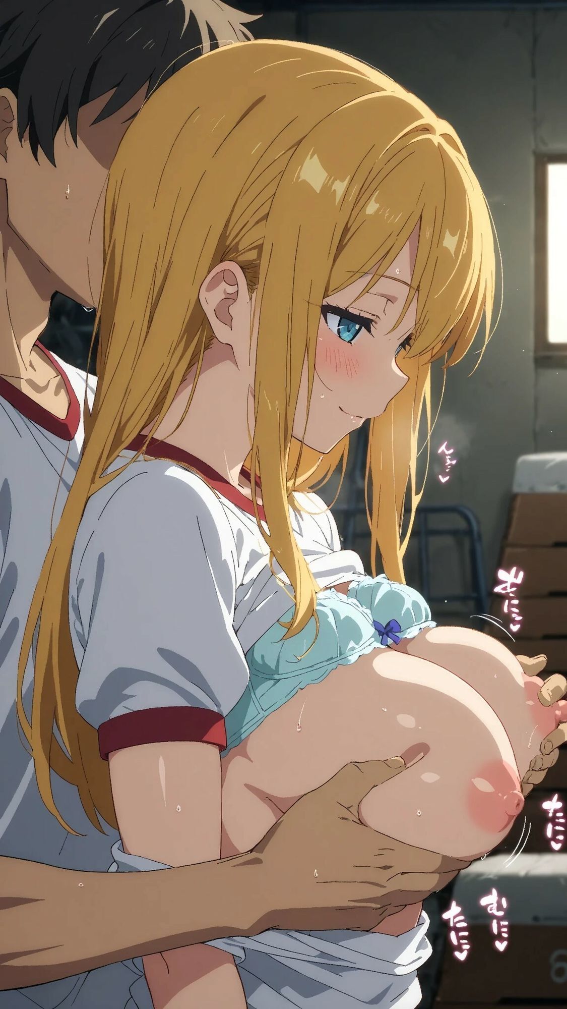 【画風変更】巨乳体操着美少女との甘いひと時 サンプル2ページ目