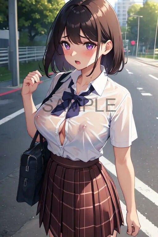 突然のゲリラ豪雨…【ノーブラが校則の女子校】濡れ透けJK！乳首丸見え39人 サンプル1ページ目