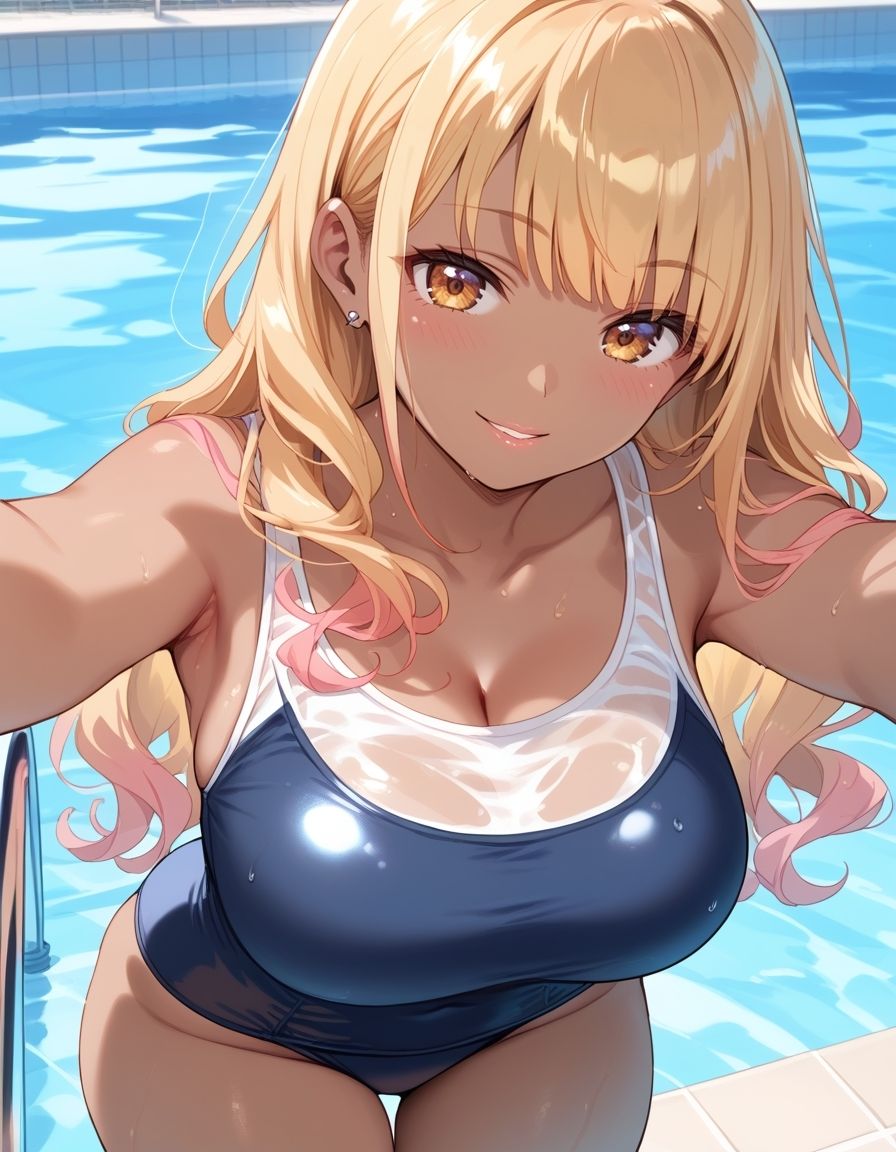 スク水ギャル、濡れて乱れて（ハート）  〜豊満ボディに密着〜 サンプル1ページ目