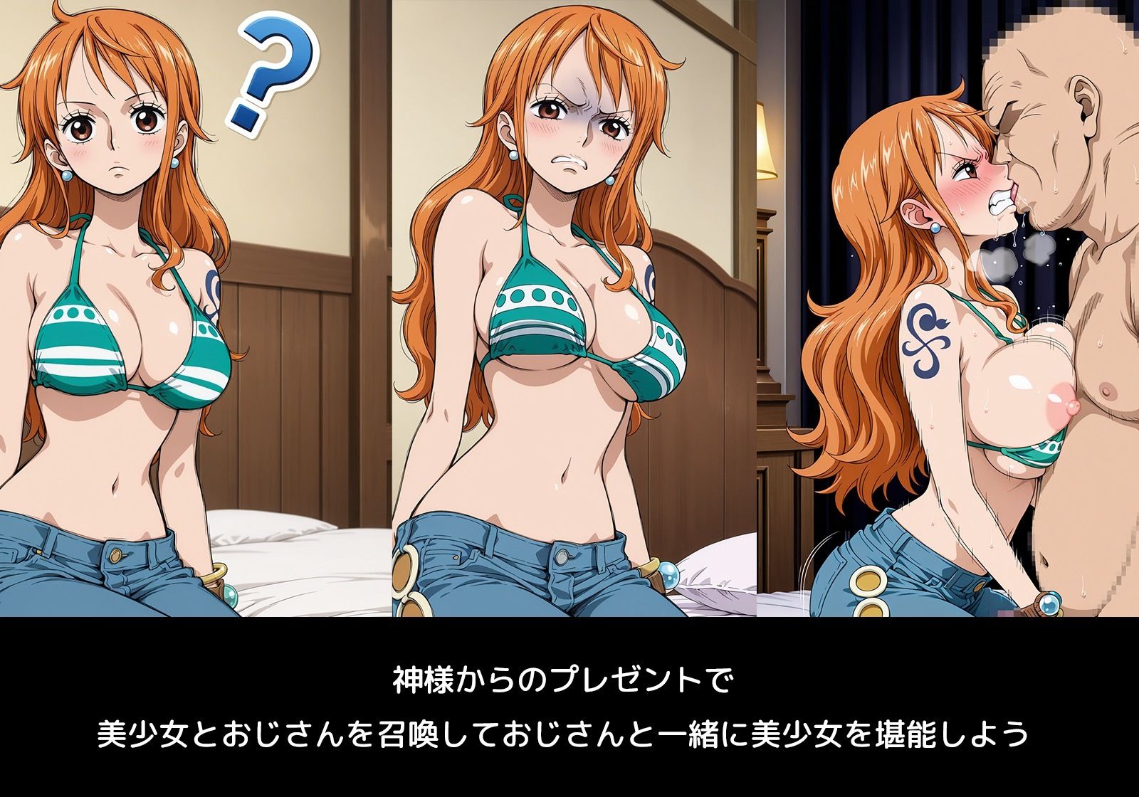 Deliサモ☆ 美少女とおじさん強●召喚アプリ - ワ〇ピース ナ〇 海賊団の航海士編 - サンプル2ページ目