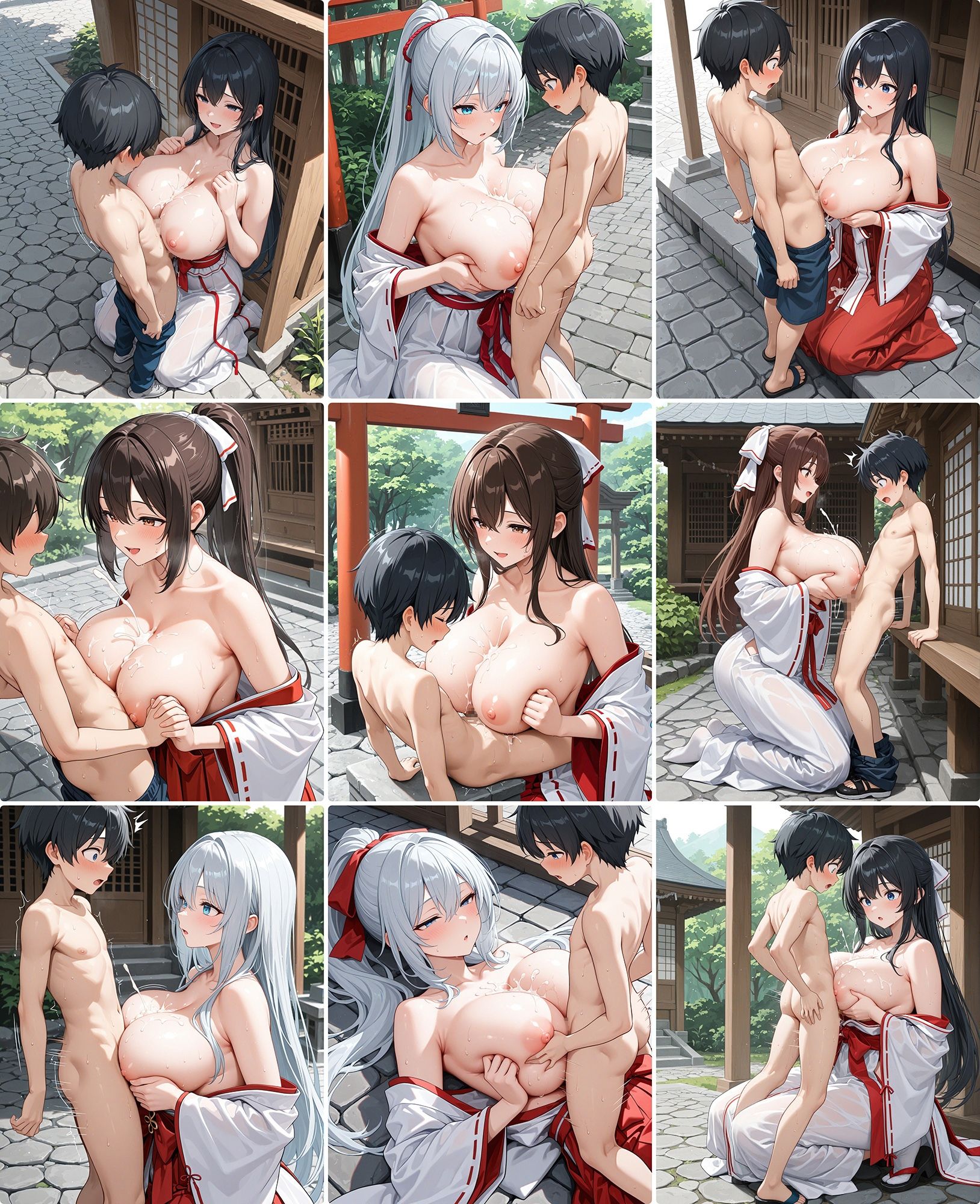 【おねショタ】巨乳巫女お姉ちゃんと神社で大胆エッチ♪ サンプル2ページ目