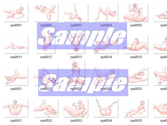 同人制作お助け素材「女体ポーズ  レ〇プシーン用  主に仰向けポーズ編」 サンプル2ページ目