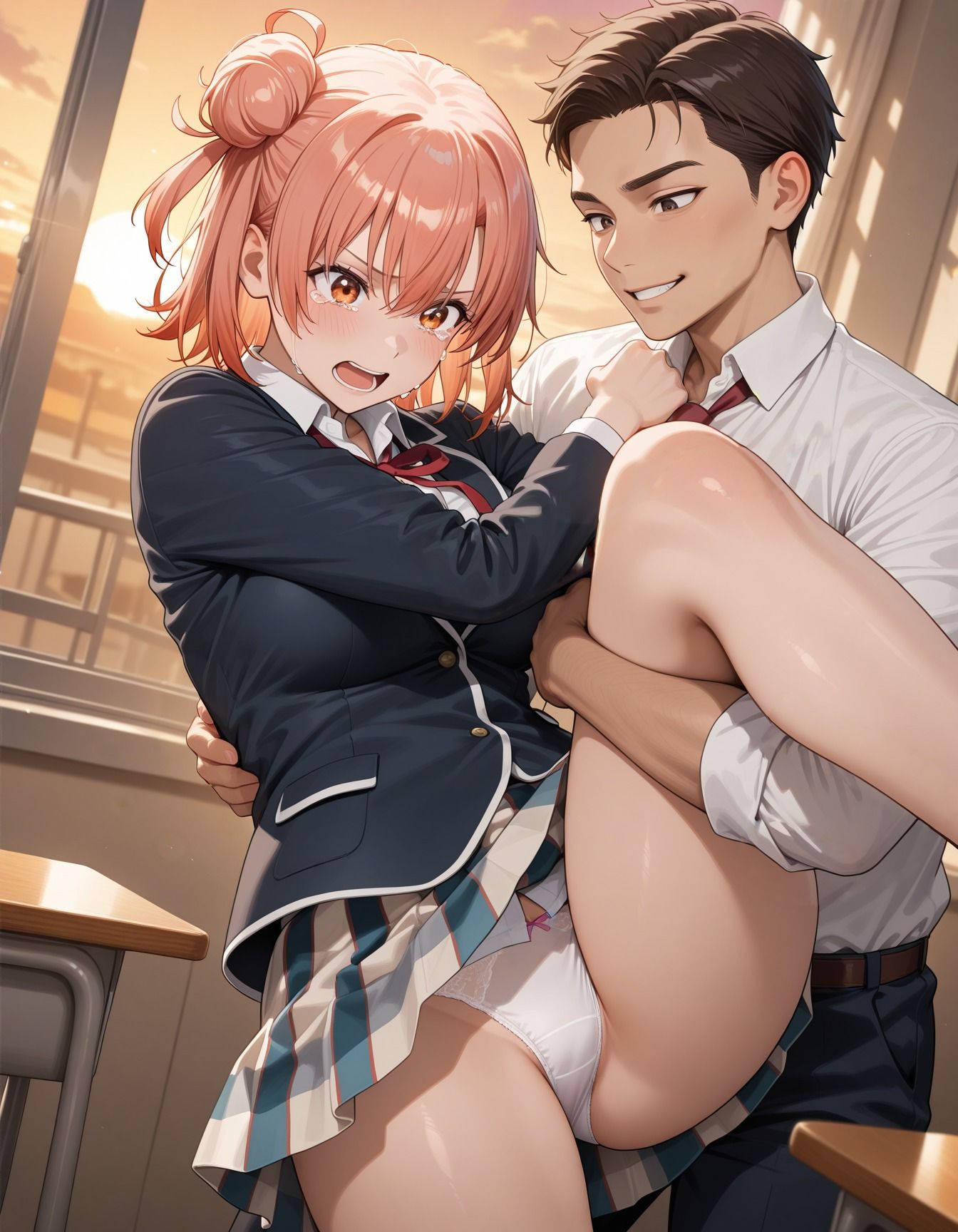 放課後の教室で男たちに襲われた少女 サンプル5ページ目