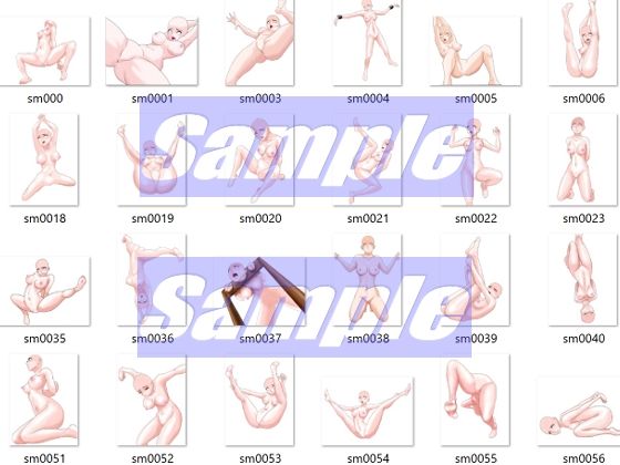 同人制作お助け素材「女体ポーズ集  （SM，触手緊縛用ポーズVOL，1）」 サンプル2ページ目
