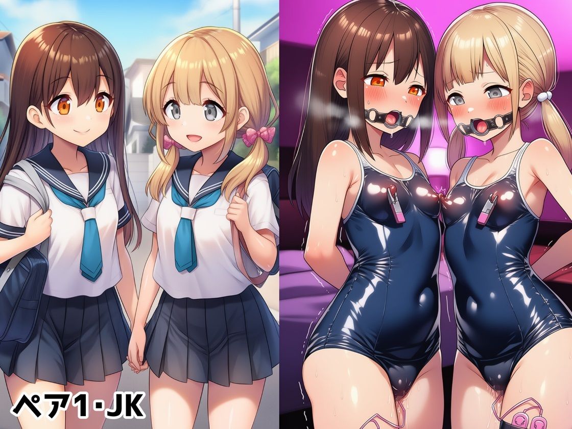 ぴっちり娘快楽調教vol.4-マゾ娘ダブル調教編 サンプル2ページ目