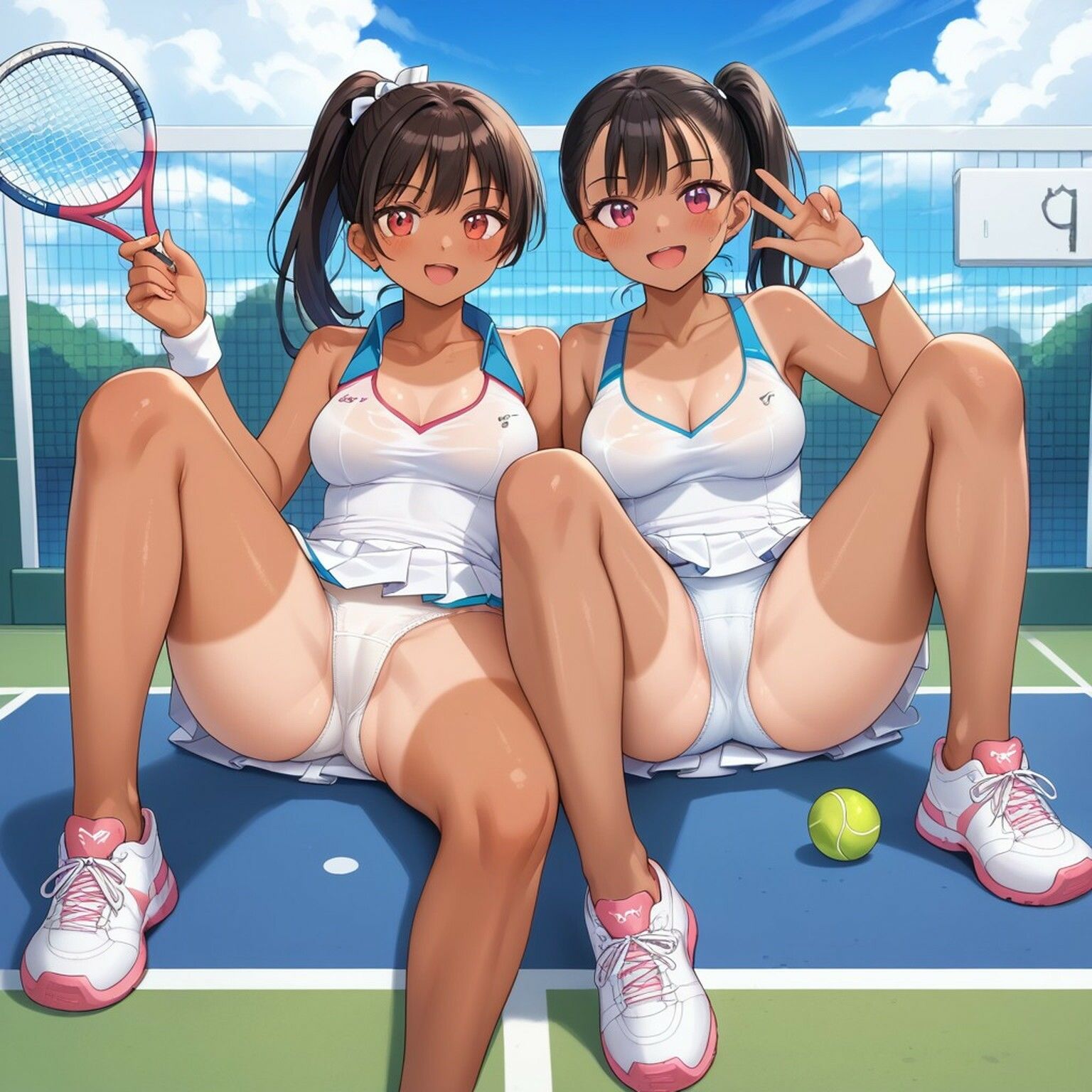 褐色少女のおっぱいとパンチラ【AIイラスト集】 サンプル1ページ目