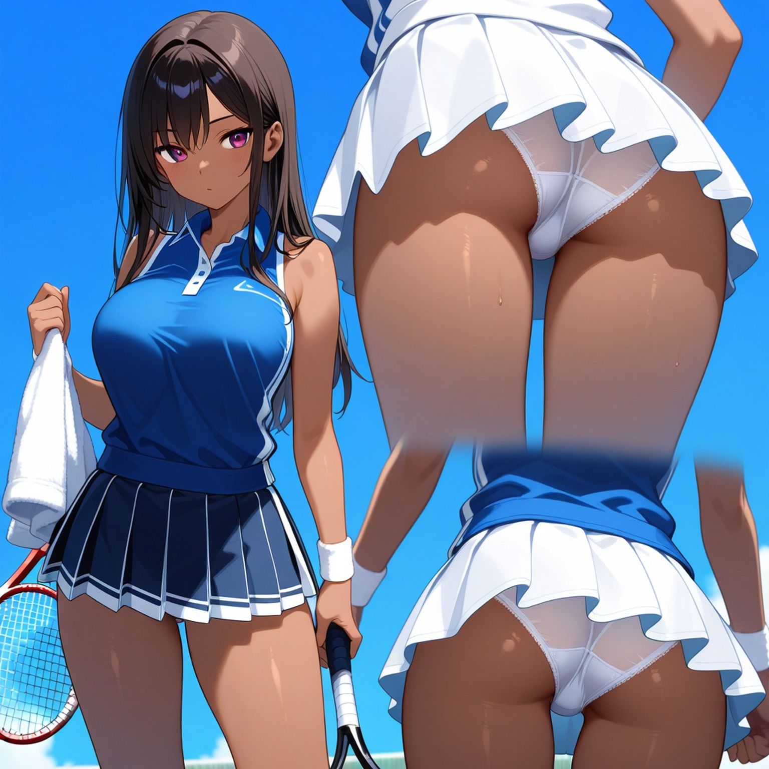 褐色少女のおっぱいとパンチラ【AIイラスト集】 サンプル2ページ目