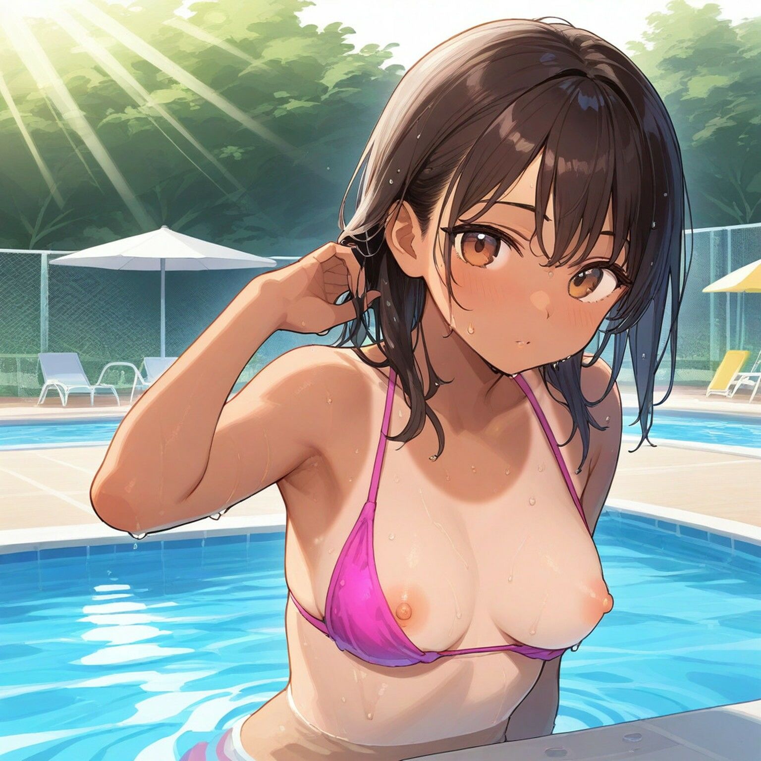 褐色少女のおっぱいとパンチラ【AIイラスト集】 サンプル5ページ目