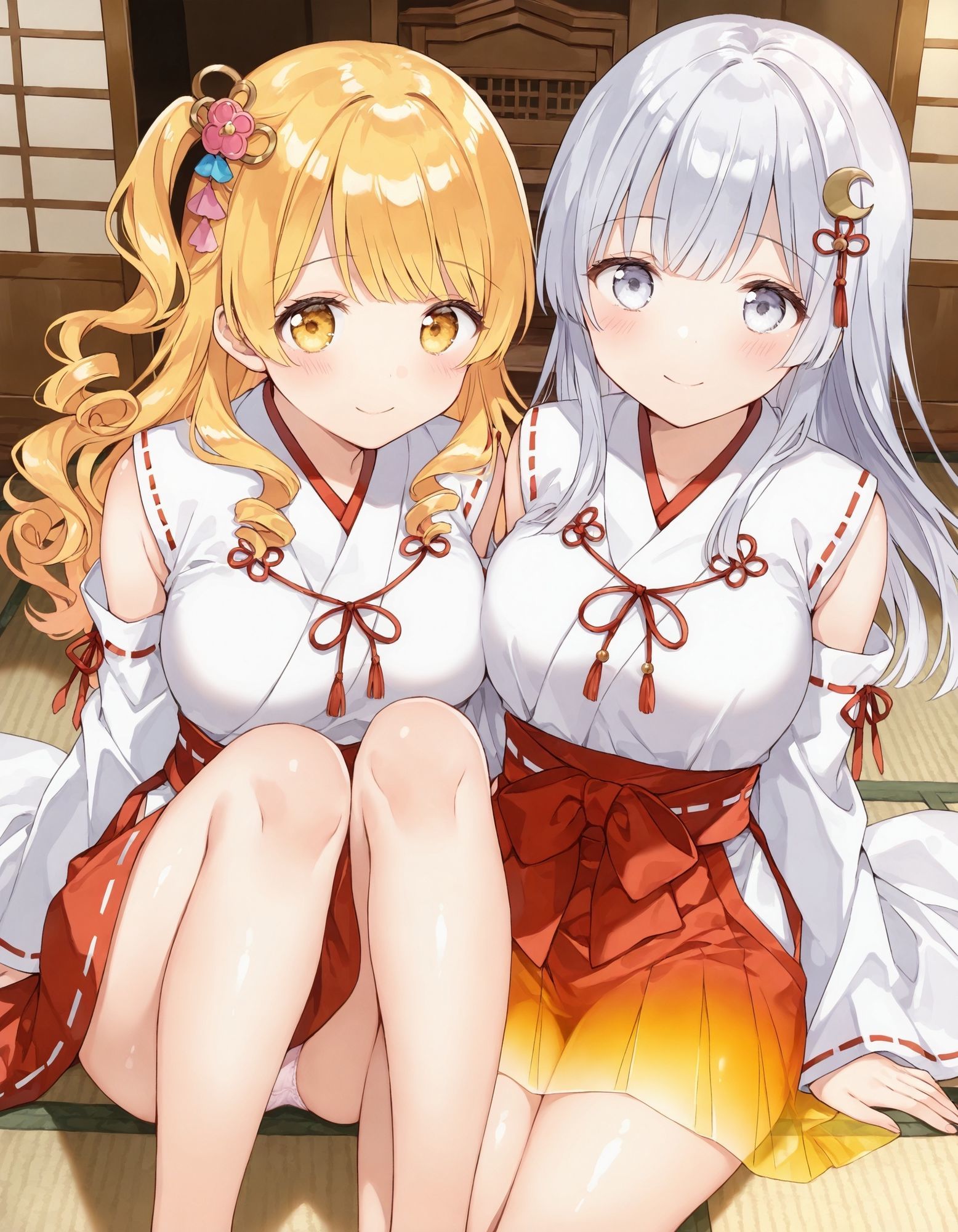 巫女コスで座りパンチラ サンプル1ページ目
