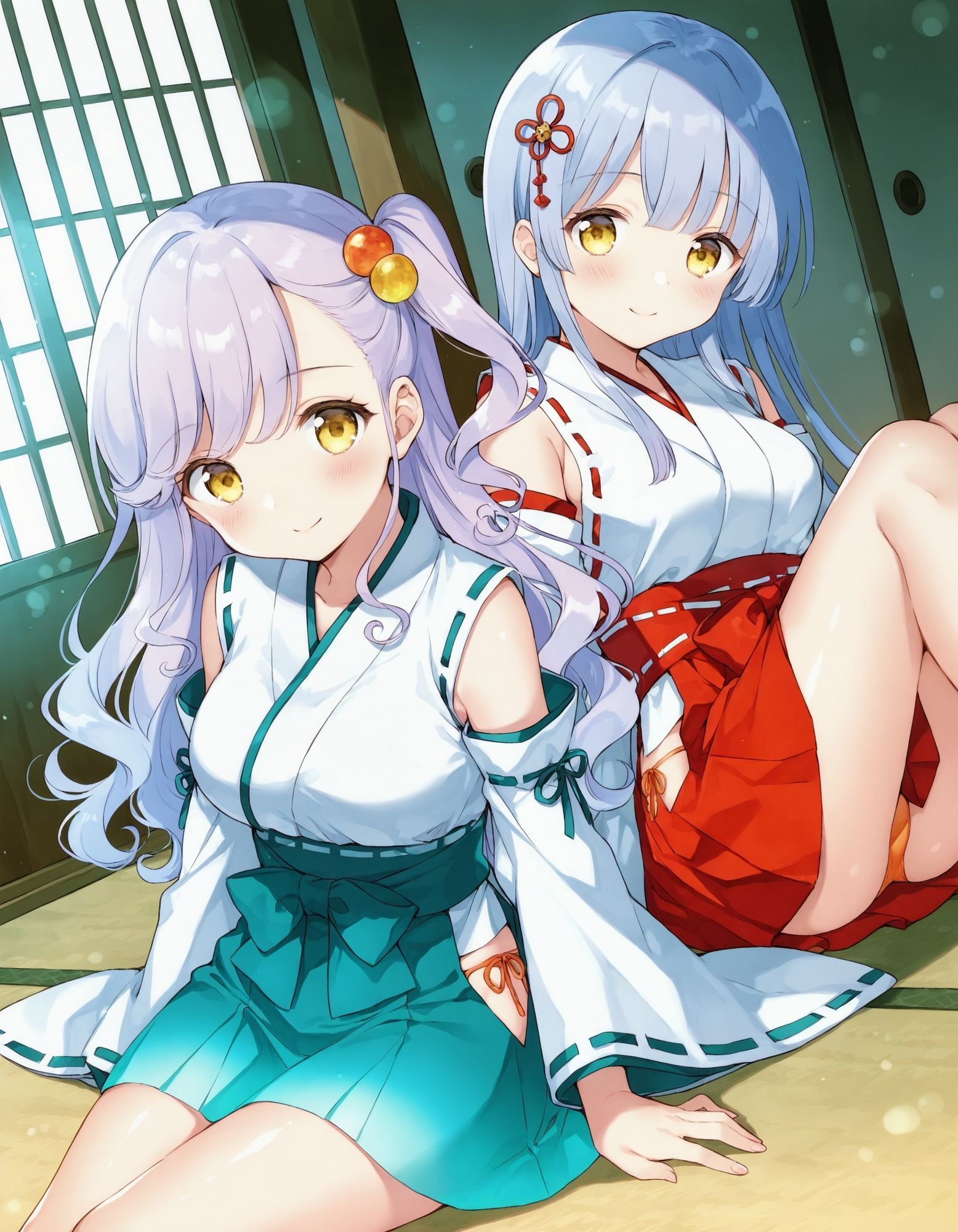 巫女コスで座りパンチラ サンプル5ページ目