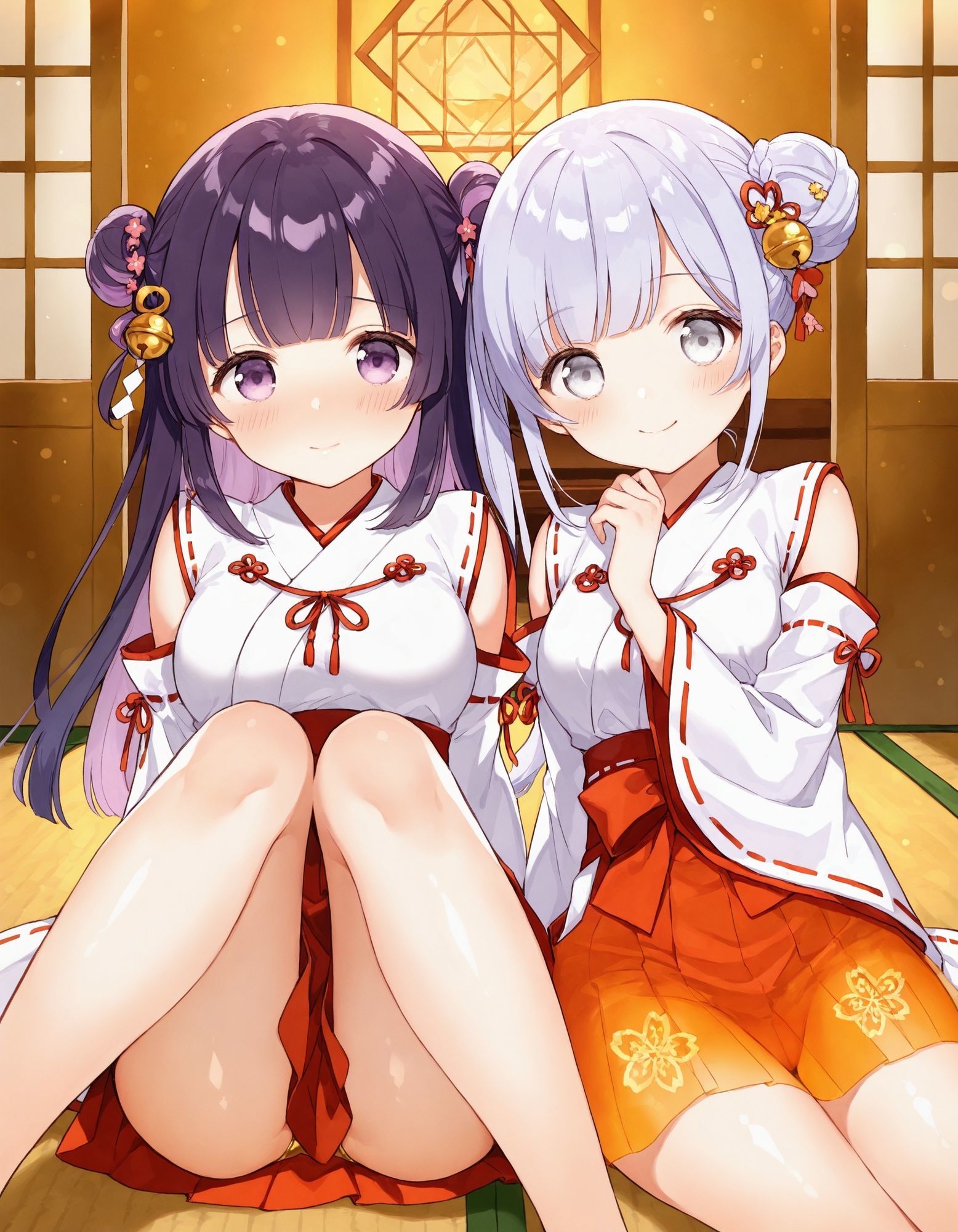 巫女コスで座りパンチラ サンプル6ページ目