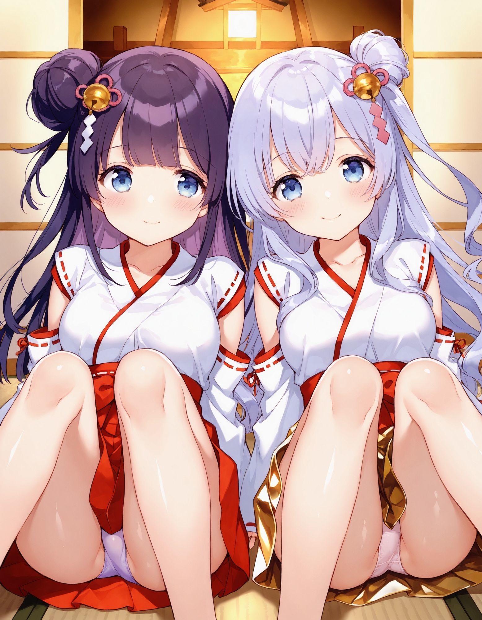 巫女コスで座りパンチラ サンプル7ページ目