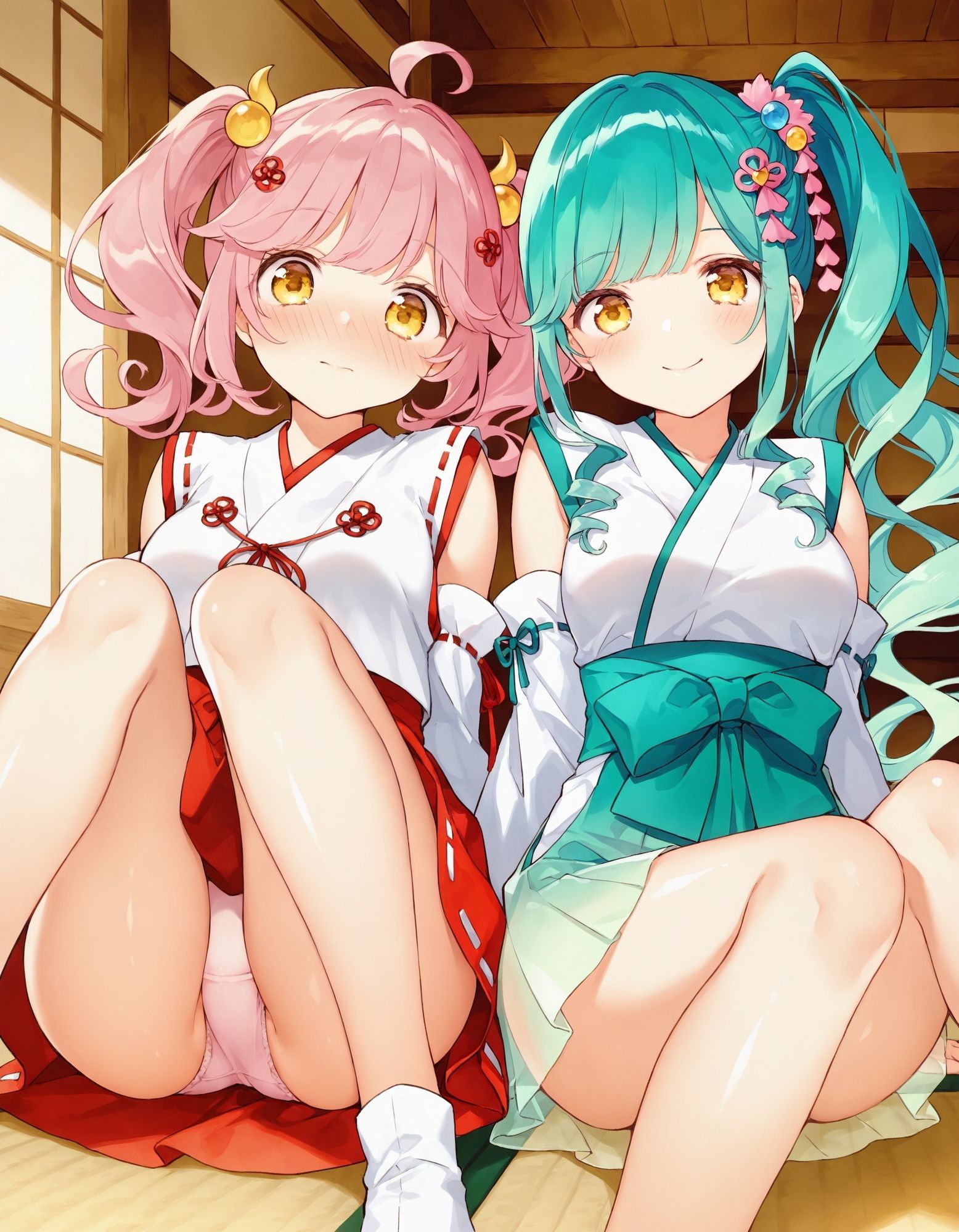 巫女コスで座りパンチラ サンプル8ページ目