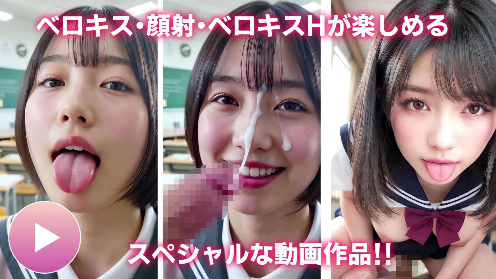 【動画】至福のベロキス1 中出しエッチ＆顔射！〜女子校生と女教師〜 サンプル1ページ目