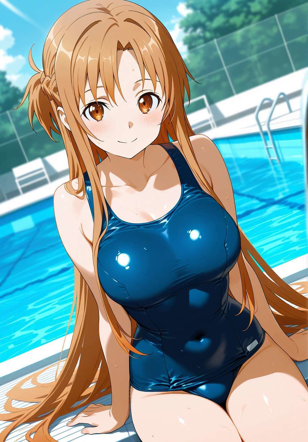 スク水アスナ、他人棒で絶頂。 サンプル1ページ目
