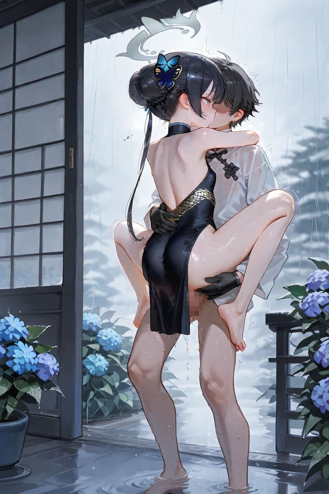 竜〇〇さき「雨に濡れるきさき、紫陽花の下で」 サンプル7ページ目