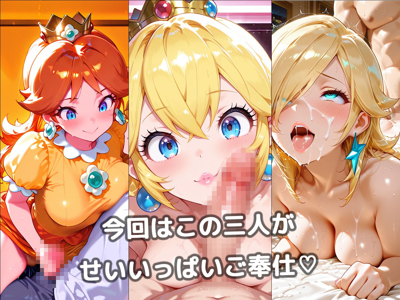 ヒロインたちに抜いてもらうCG集！ -お姫様＋編- サンプル1ページ目