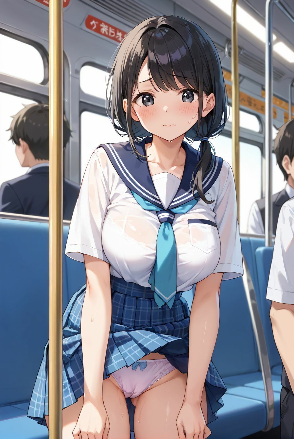 揺れる電車で無抵抗なあの子を孕ませた サンプル3ページ目