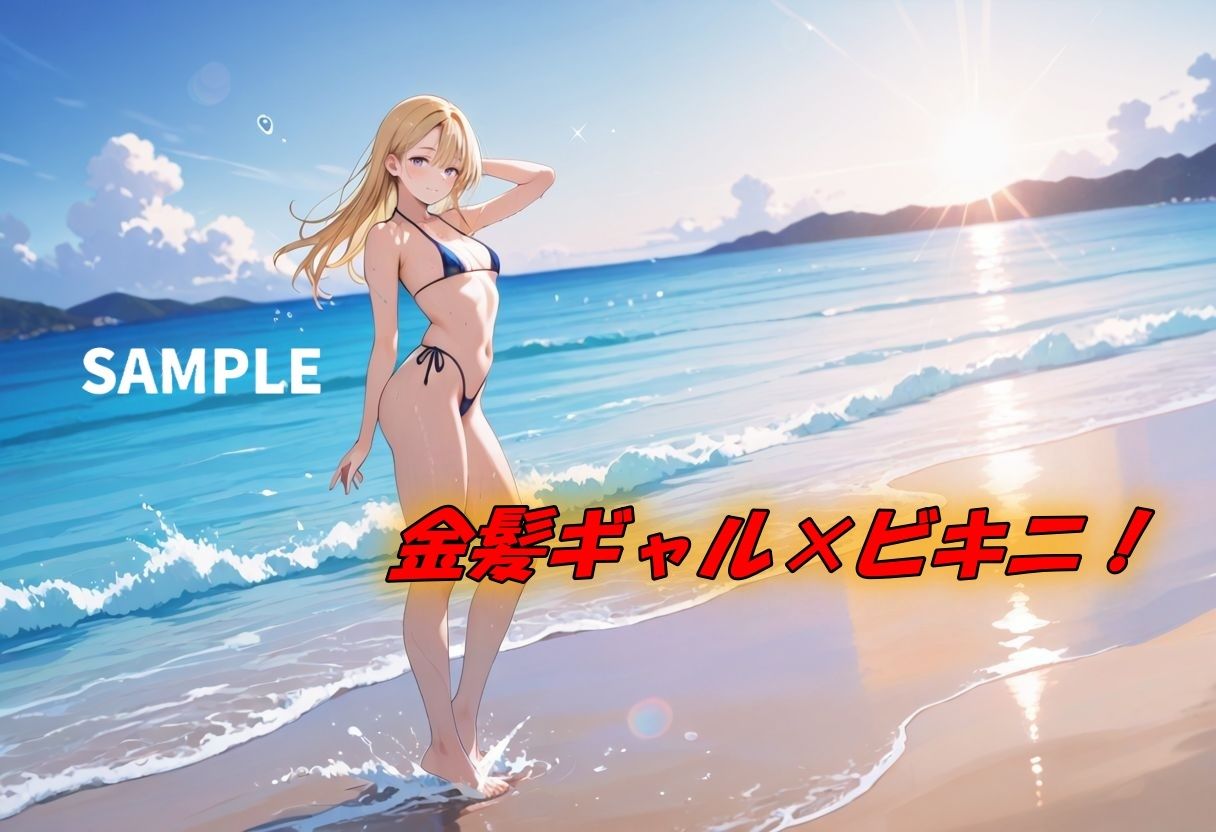 金髪ギャル×ビキニの掛け算は性欲が爆発する！ サンプル1ページ目