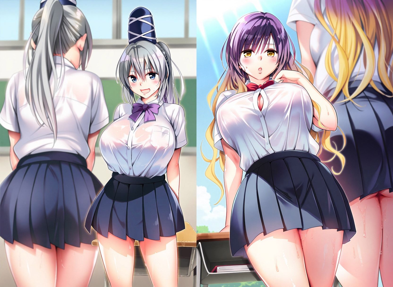 爆乳幻想学園どすけべイラスト集 サンプル2ページ目