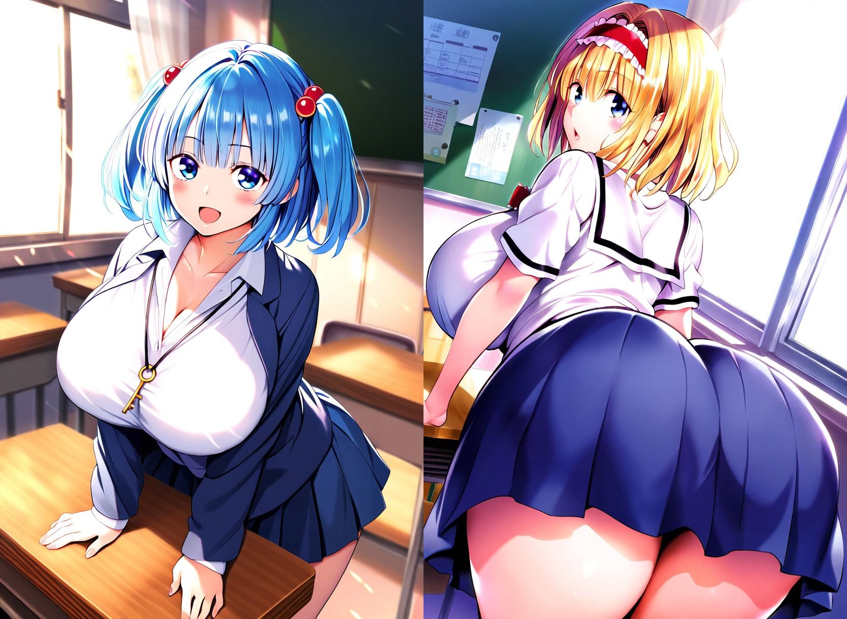 爆乳幻想学園どすけべイラスト集 サンプル3ページ目
