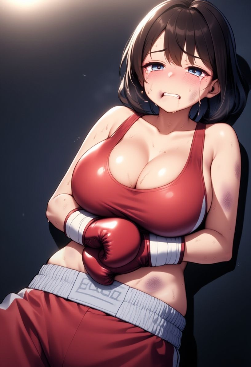 女子ボクシング美少女AIイラストコレクション4 ダウンポーズ編 サンプル3ページ目