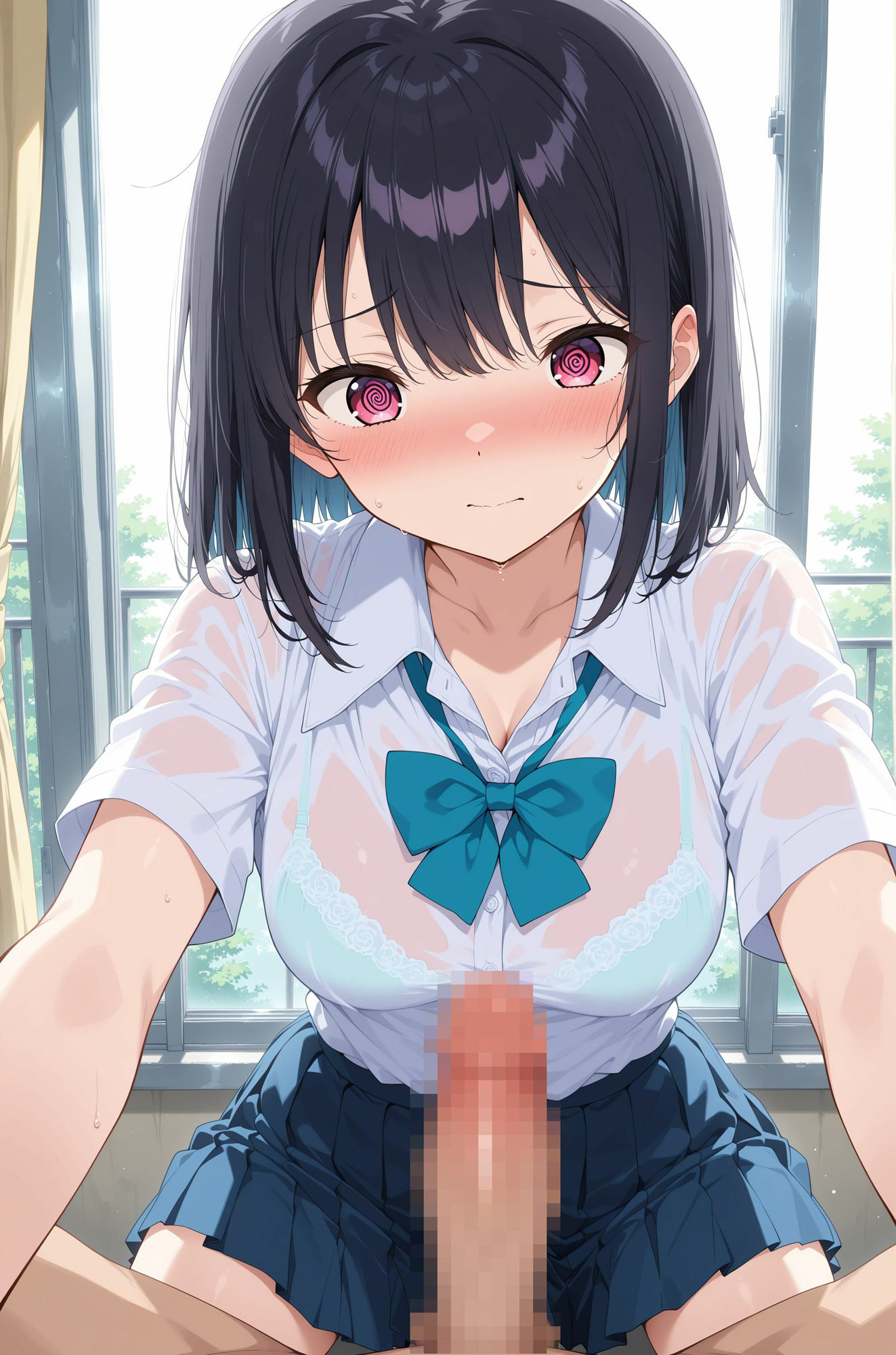 はじめてチ〇コを見た委員長と種付けセックスした サンプル5ページ目