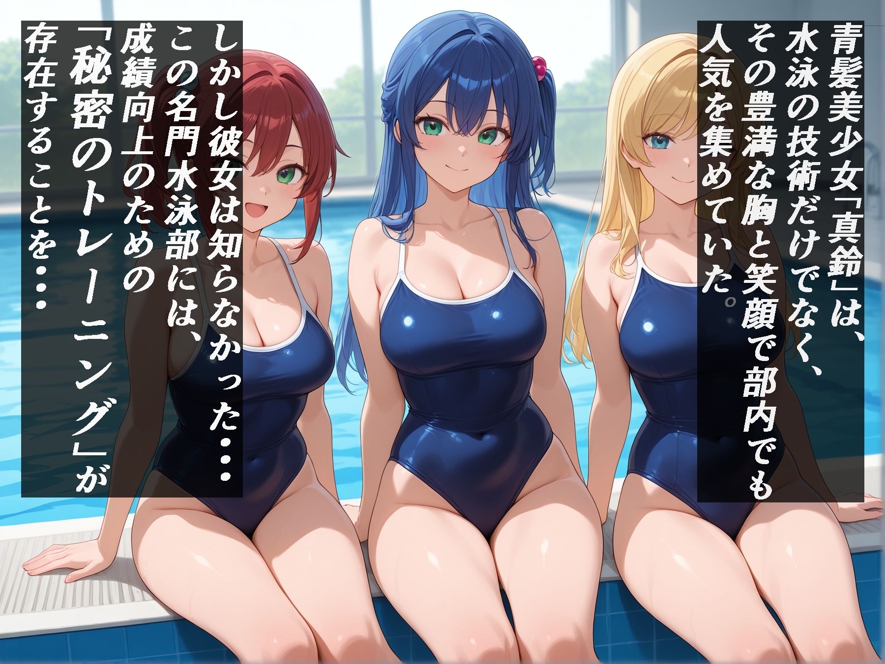 【高画質・500枚・セリフ入有】性処理学院 水泳部編 巨乳水泳部員が性処理当番になった日 サンプル1ページ目