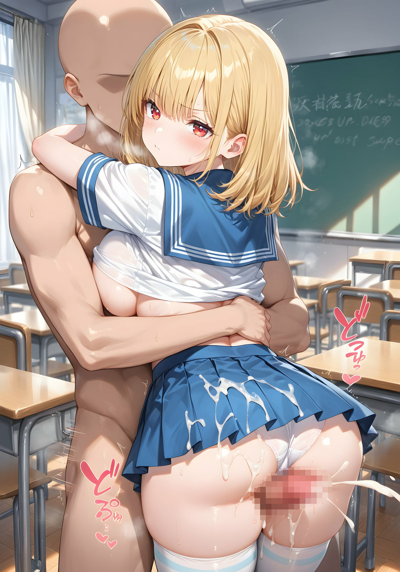 超ミニスカ女学園6〜パンツ丸見えのセクシーセーラー服JK達にセクハラしたり、ぶっかけたり、チ〇ポのお世話してもらうイラスト集〜 サンプル8ページ目