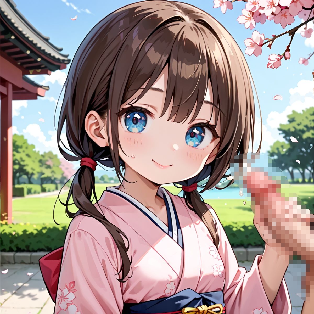 昼桜のもと、不意に帯がほどける予感？page.4 サンプル4ページ目