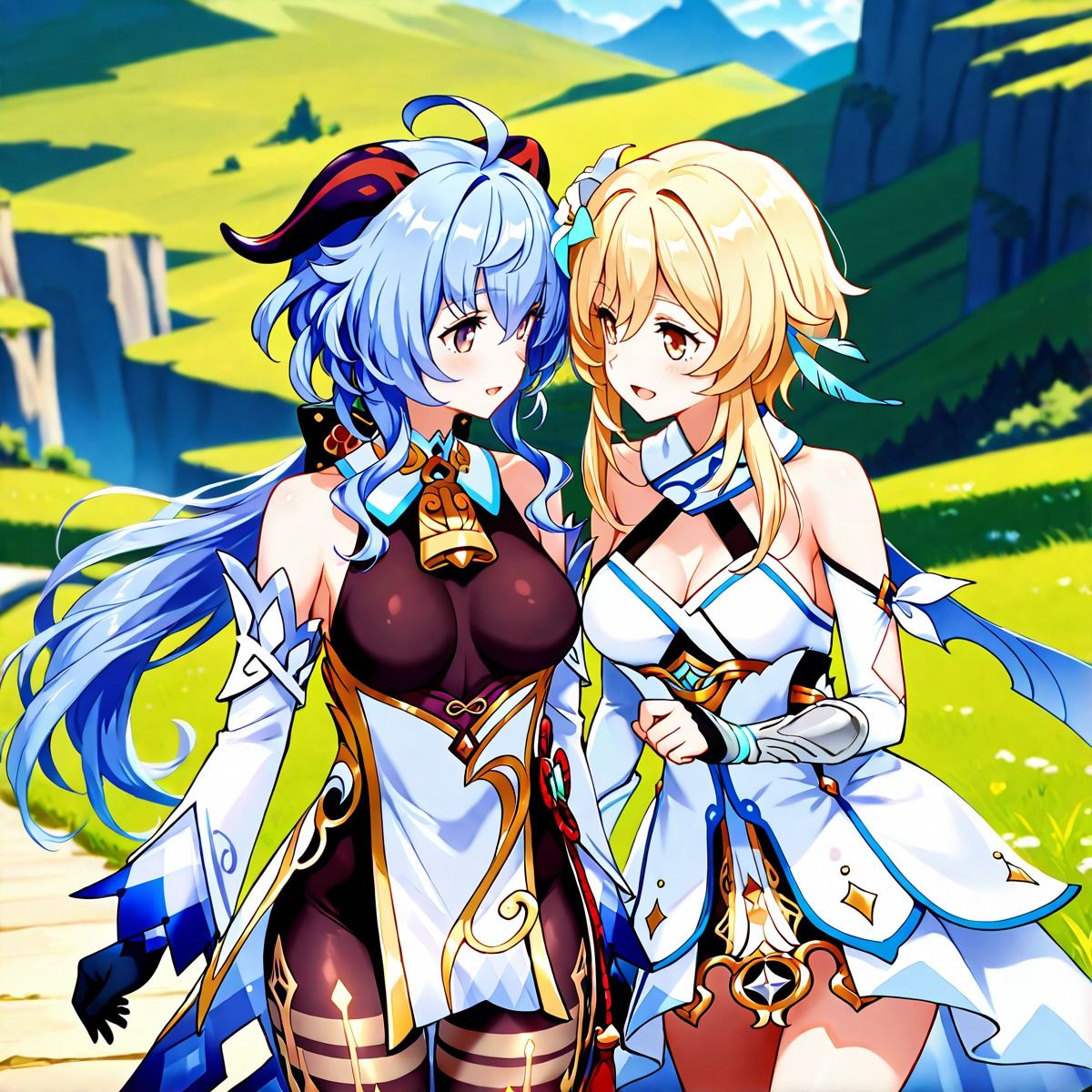 ほ〇る×甘〇  ふたなり百合CG集 サンプル1ページ目