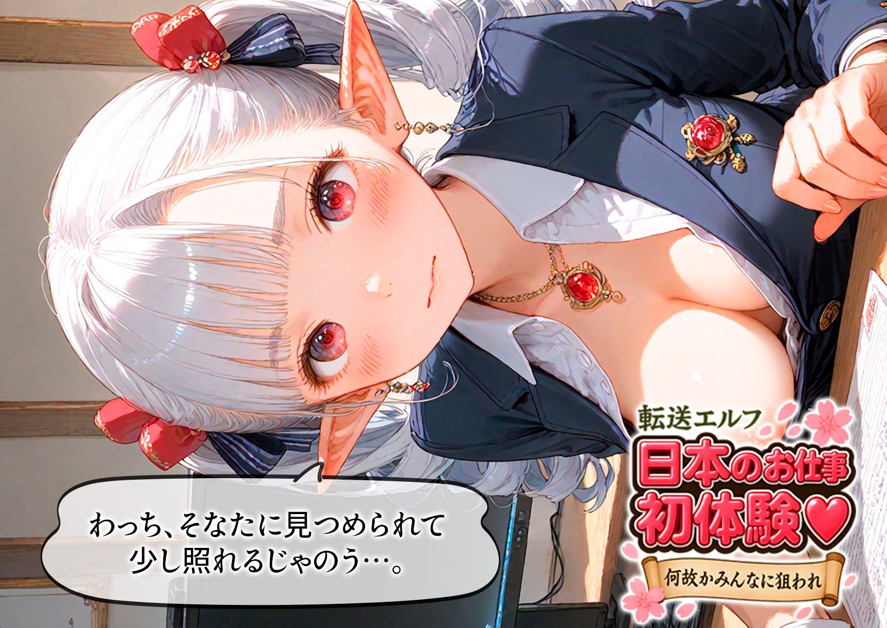 転送エルフ 日本のお仕事 初体験（ハート） 〜何故かみんなに狙われる〜 サンプル2ページ目