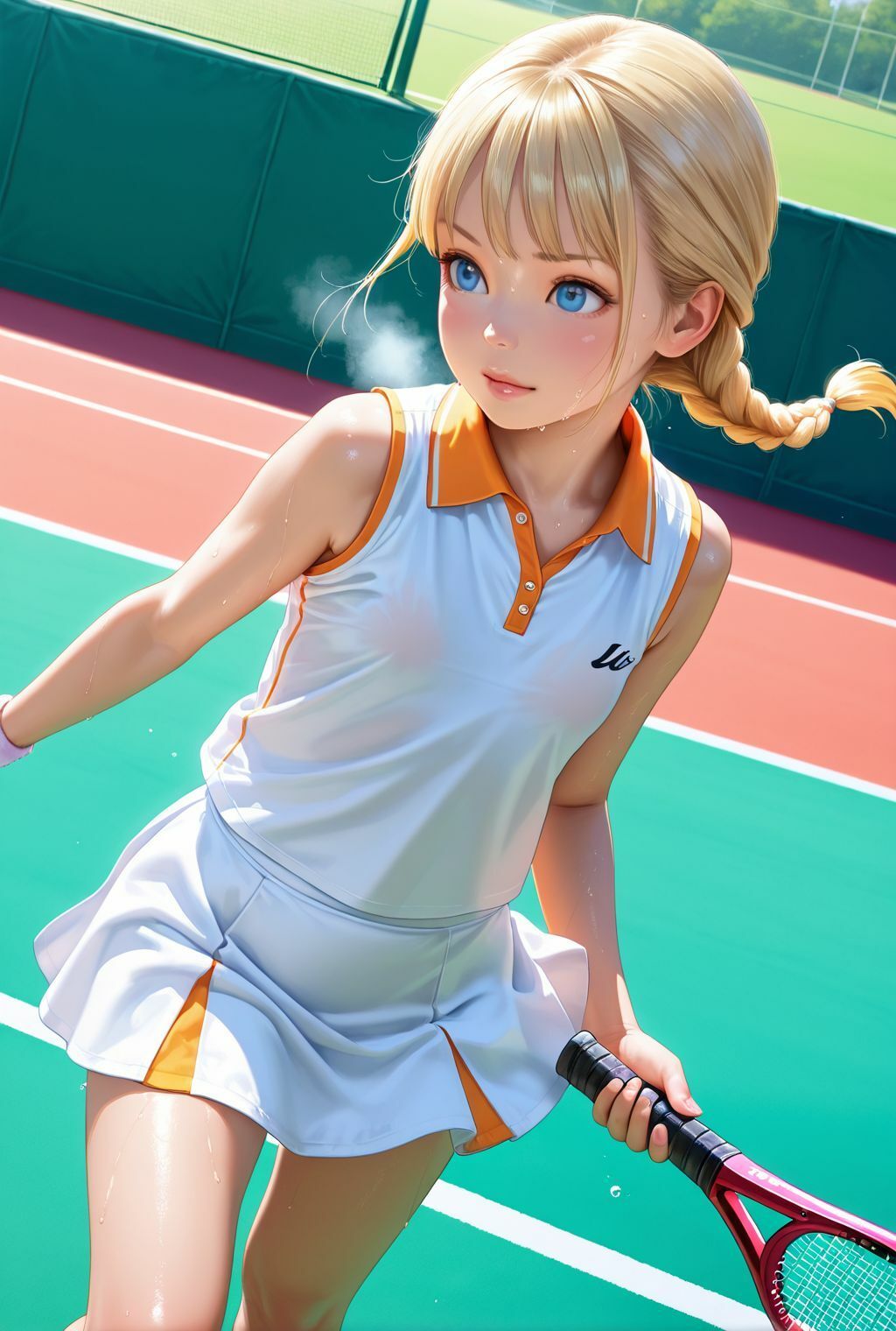 金髪テニス少女へ中出し性指導！ サンプル1ページ目