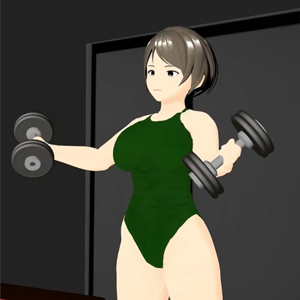 筋肉ゴリラ女子  爆乳巨体女の汗だく筋トレ  小津りさ サンプル3ページ目