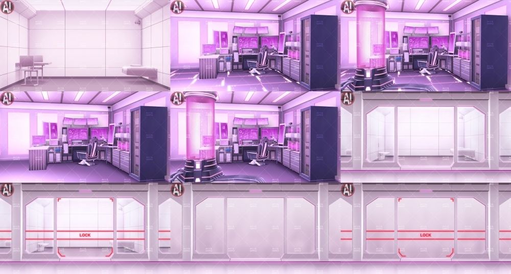 みにくる背景CG素材集『未来編』part02-Pink×White- サンプル1ページ目