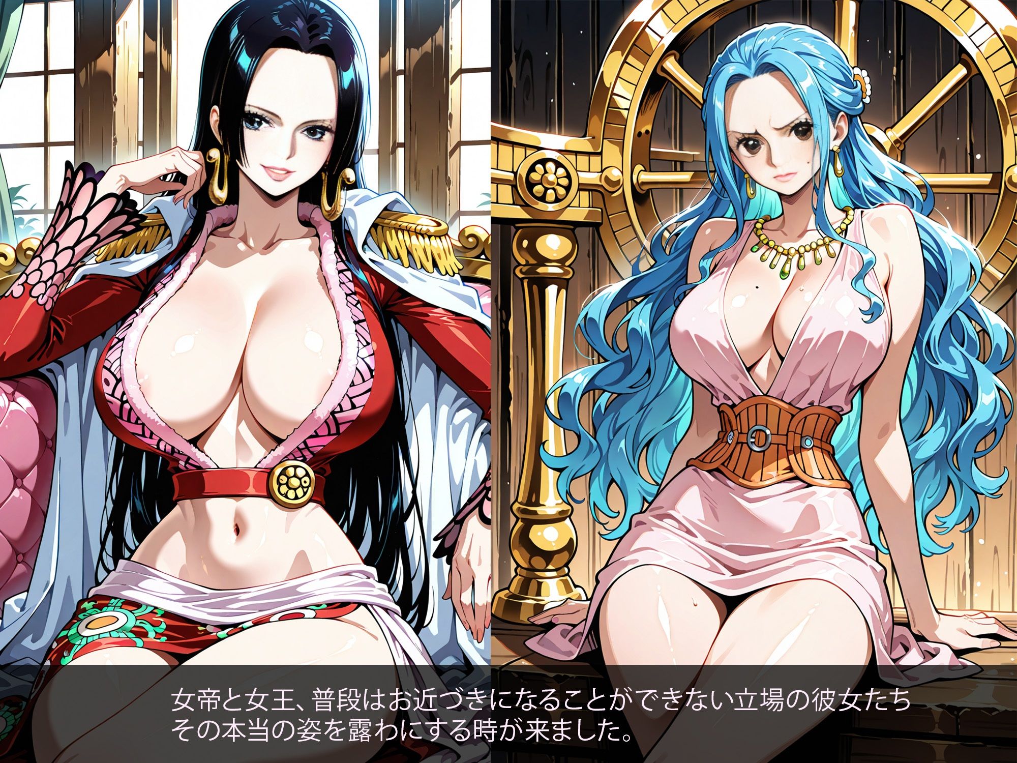 王女と女帝、夜も激しく サンプル1ページ目