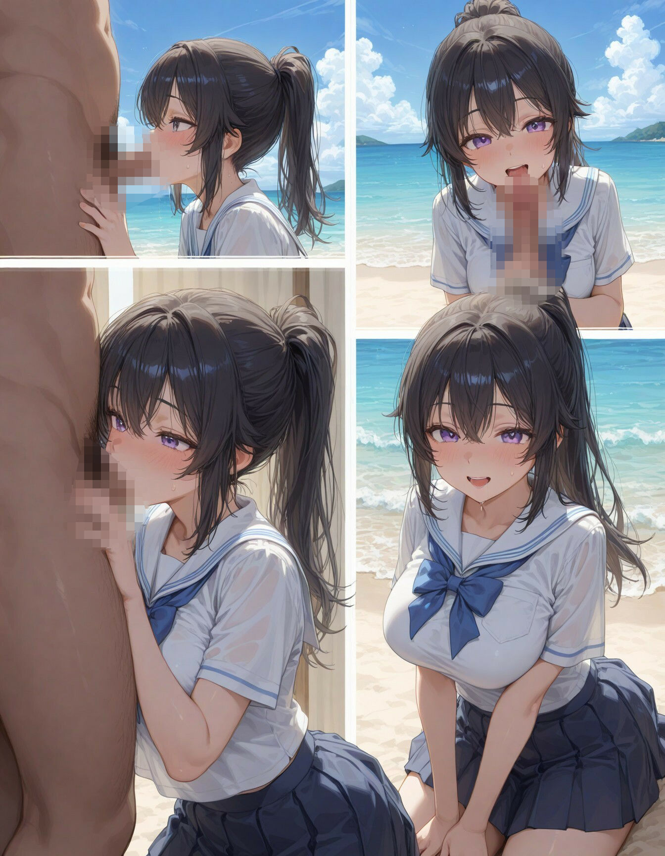 コスプレ美女の解放SEX -ビーチでエロボディ震わせて悶絶イキ- サンプル2ページ目