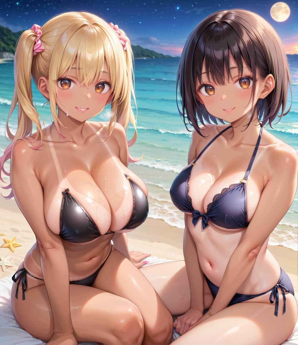 水着ギャルちょろい・夜の海で水着ギャルとチョロすぎ案件2★250枚 サンプル6ページ目