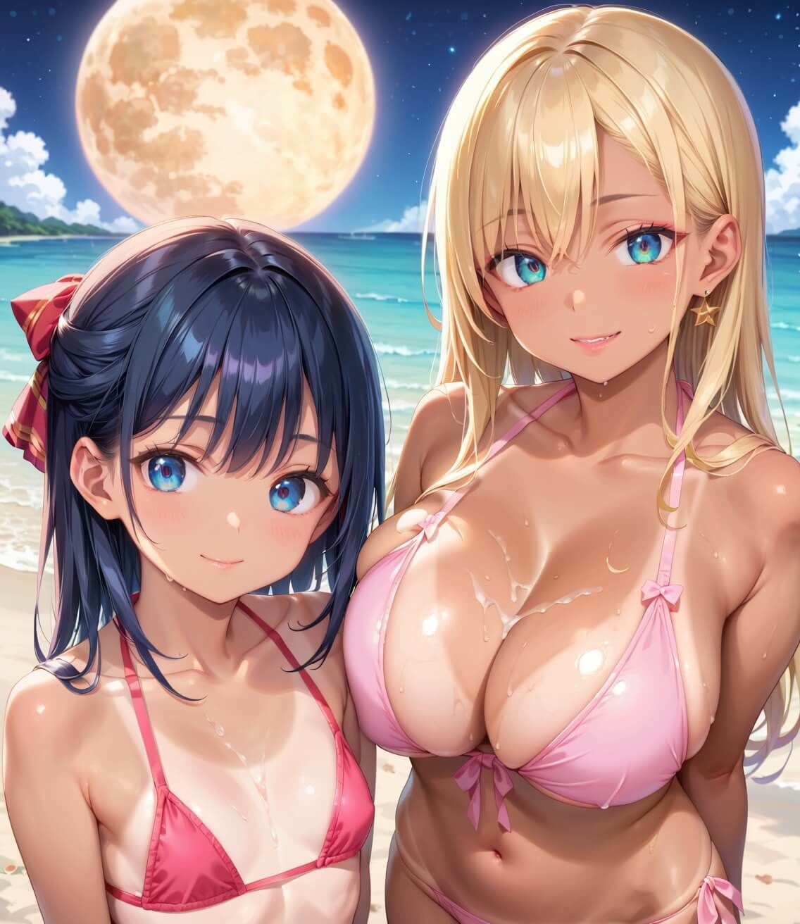 水着ギャルちょろい・夜の海で水着ギャルとチョロすぎ案件2★250枚 サンプル7ページ目