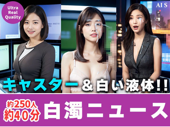 【約40分】『白濁ニュース』 清楚な笑顔に、白濁の雨。-AIで描く究極の美女達- サンプル1ページ目