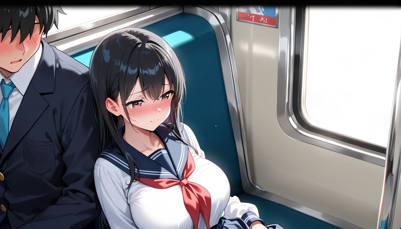 爆乳女学生が通学中にハメられる サンプル1ページ目