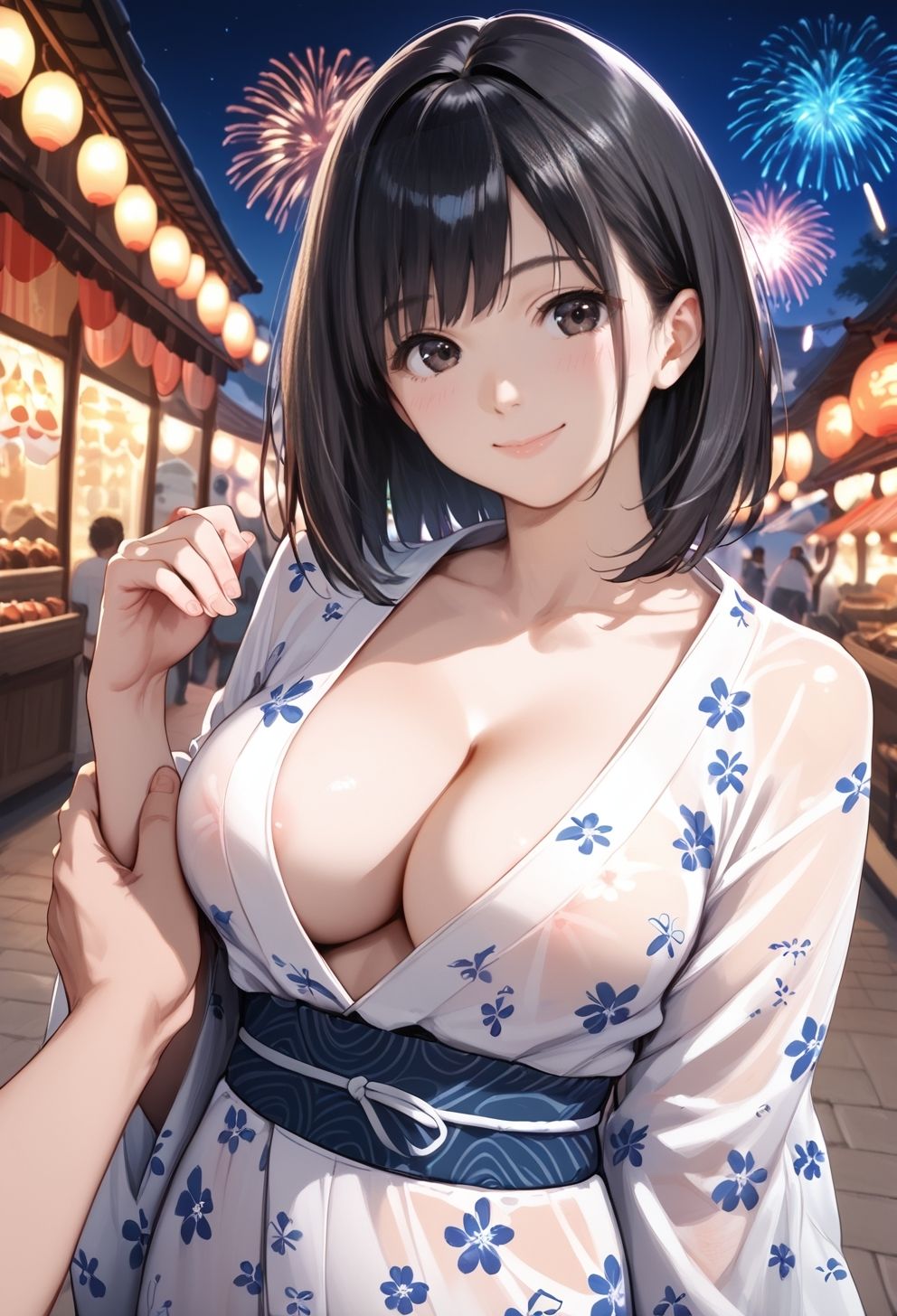 浴衣美女に誘われて〜謎の美少女〜 サンプル1ページ目